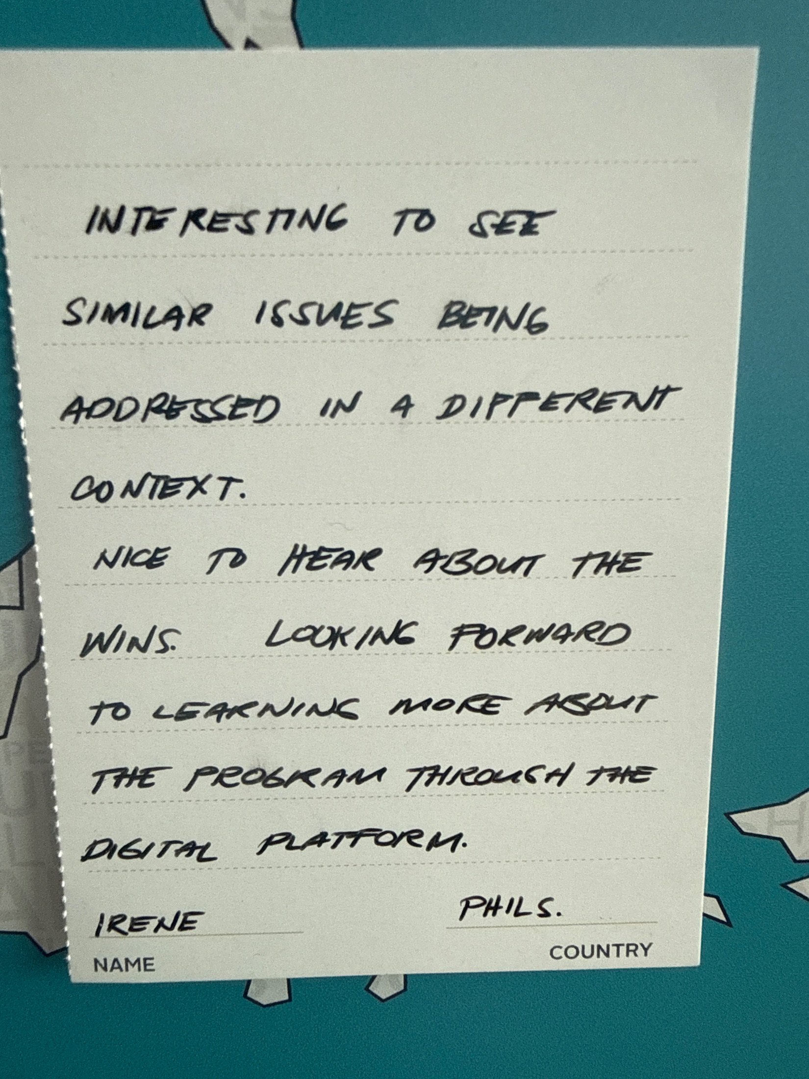 Submitted postcard